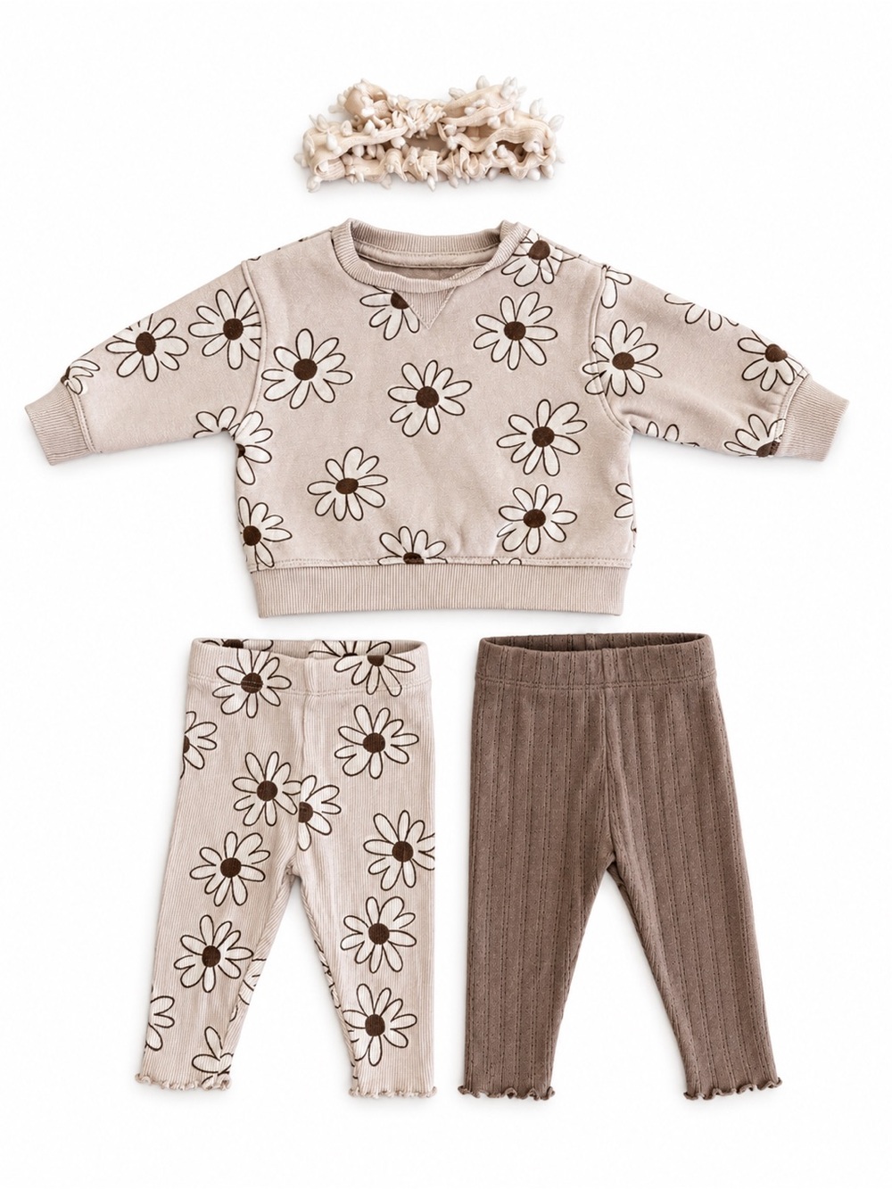Little Co. by Lauren Conrad 3M Daisy Sweatshirt Leggings Outfit Bundle
